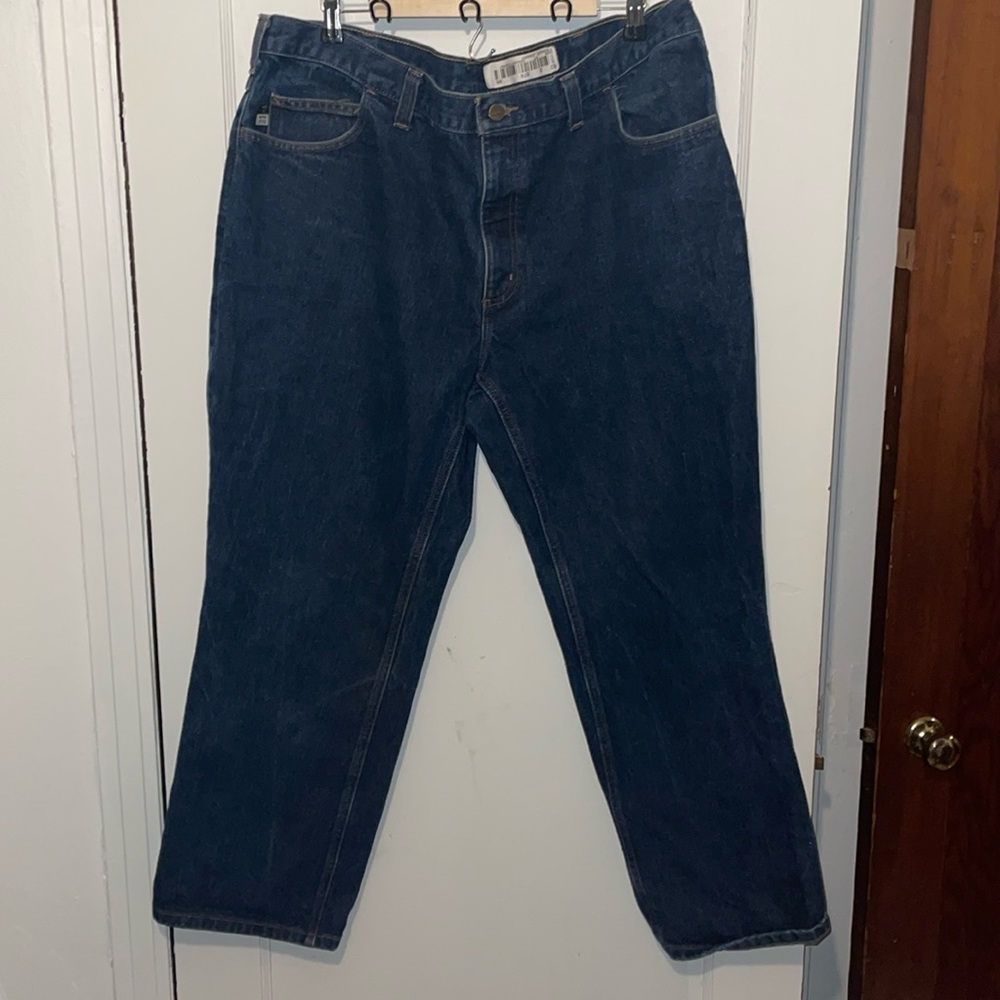 Carhartt flame-resistant denim blue jeans